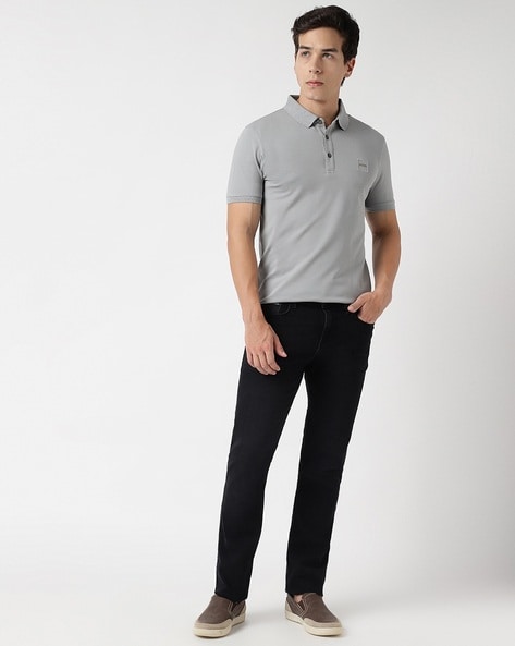 Men's Riviera Polo Shirt in Grey Melange | Sunspel