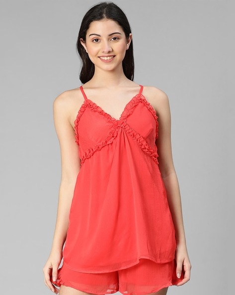 Buy Red Nightshirts Nighties for Women by Oxolloxo Online Ajio