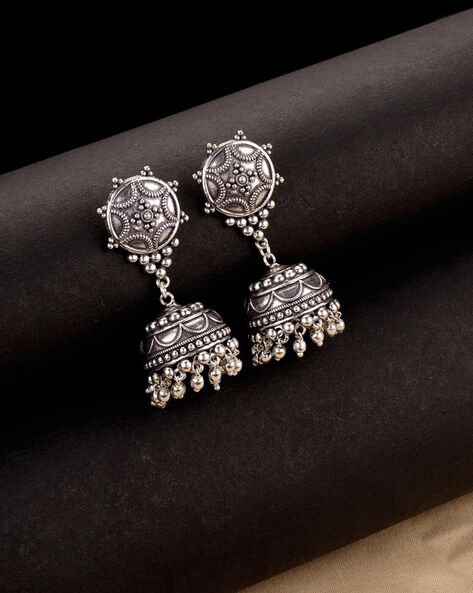 Ethnic deals silver jhumkas