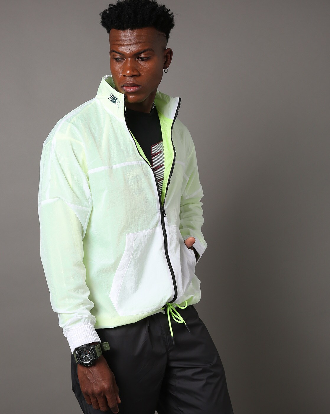 Neon green running discount jacket