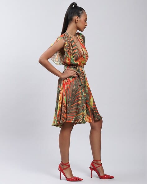 Botanical Print Fit & Flare Dress