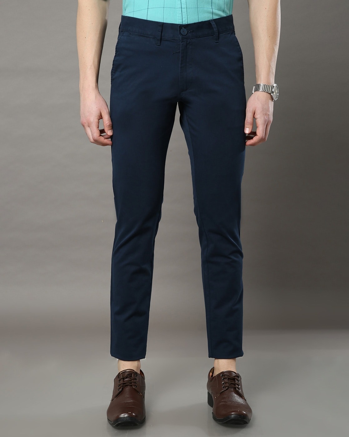 Buy Black Solid Cotton Stretch Chino Pant for Men Online India – t-base