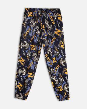 fashionable Boys Typographic Print Track Pants with Elasticated Waist-picture-13