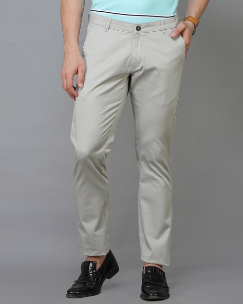 Buy Thomas Scott Men Grey Cotton Blend Relaxed Fit Flat-Front Trousers (40)  Online at Best Prices in India - JioMart.