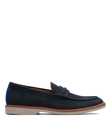 Clarks blue loafers best sale