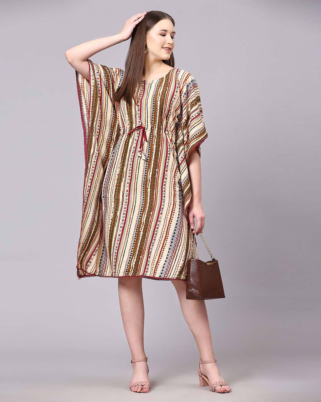 STYLE AGE Women Kaftan Beige Dress - Buy STYLE AGE Women Kaftan Beige Dress  Online at Best Prices in India