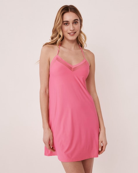 TOWED22 Lingerie For Women,Women Full Slip Lace Chemise Modal Slip Dress V  Neck Nightgown Camisole Mini Dress,Pink - Walmart.com