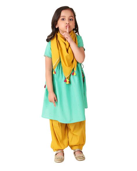 Polka-Dot Print 3-Piece Kurta Suit Set