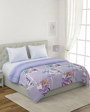 200 GSM Floral Print Queen-Size AC Comforter-image-3