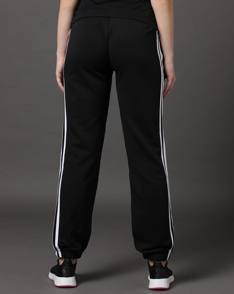 Adidas Womens Activewear Cropped Pants Elastic Waist Logo Black Size L –  Goodfair