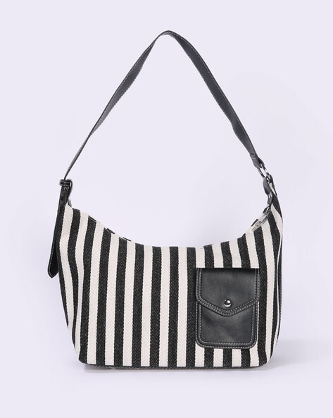 Black and discount white striped bag