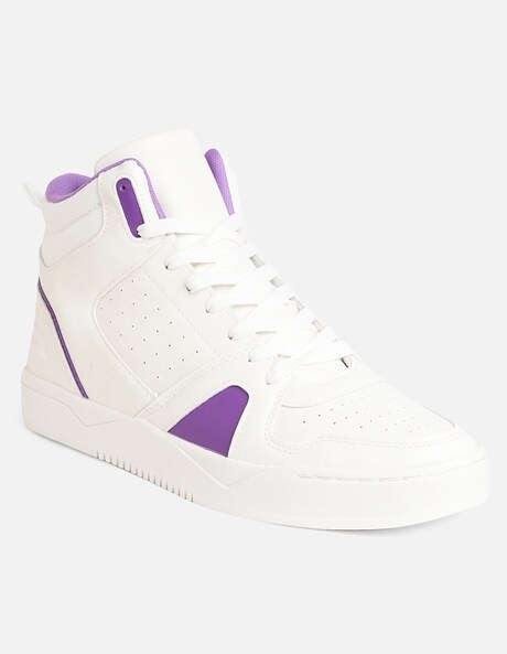 Purple high top on sale sneakers