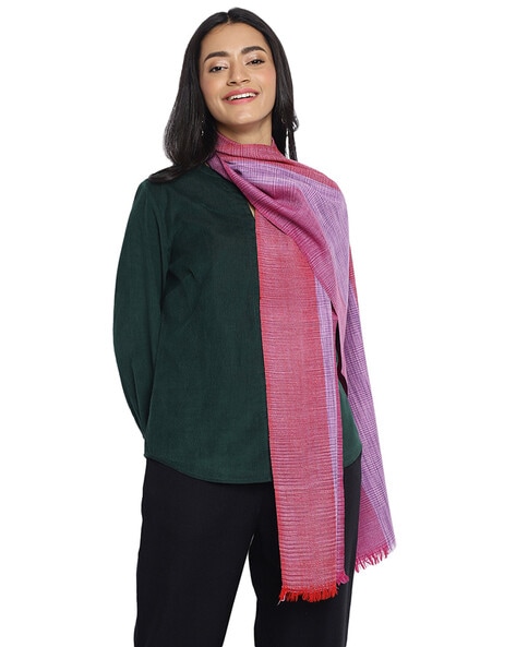 Woven Muffler with Frayed Hem Price in India