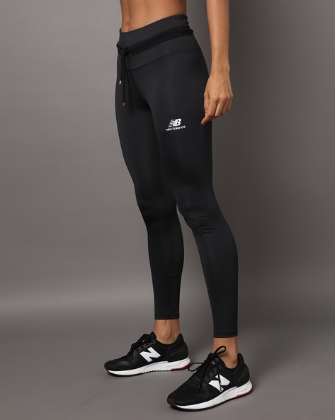 Black New Balance Linear Heritge Logo Leggings Women's - JD Sports Singapore