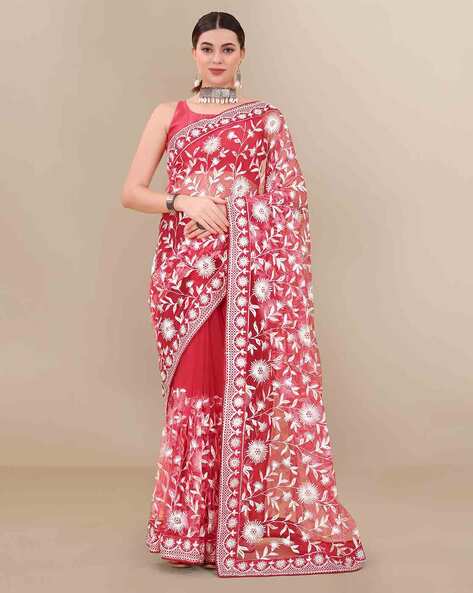 Buy Red Sarees for Women by MRINALIKA FASHION Online | Ajio.com