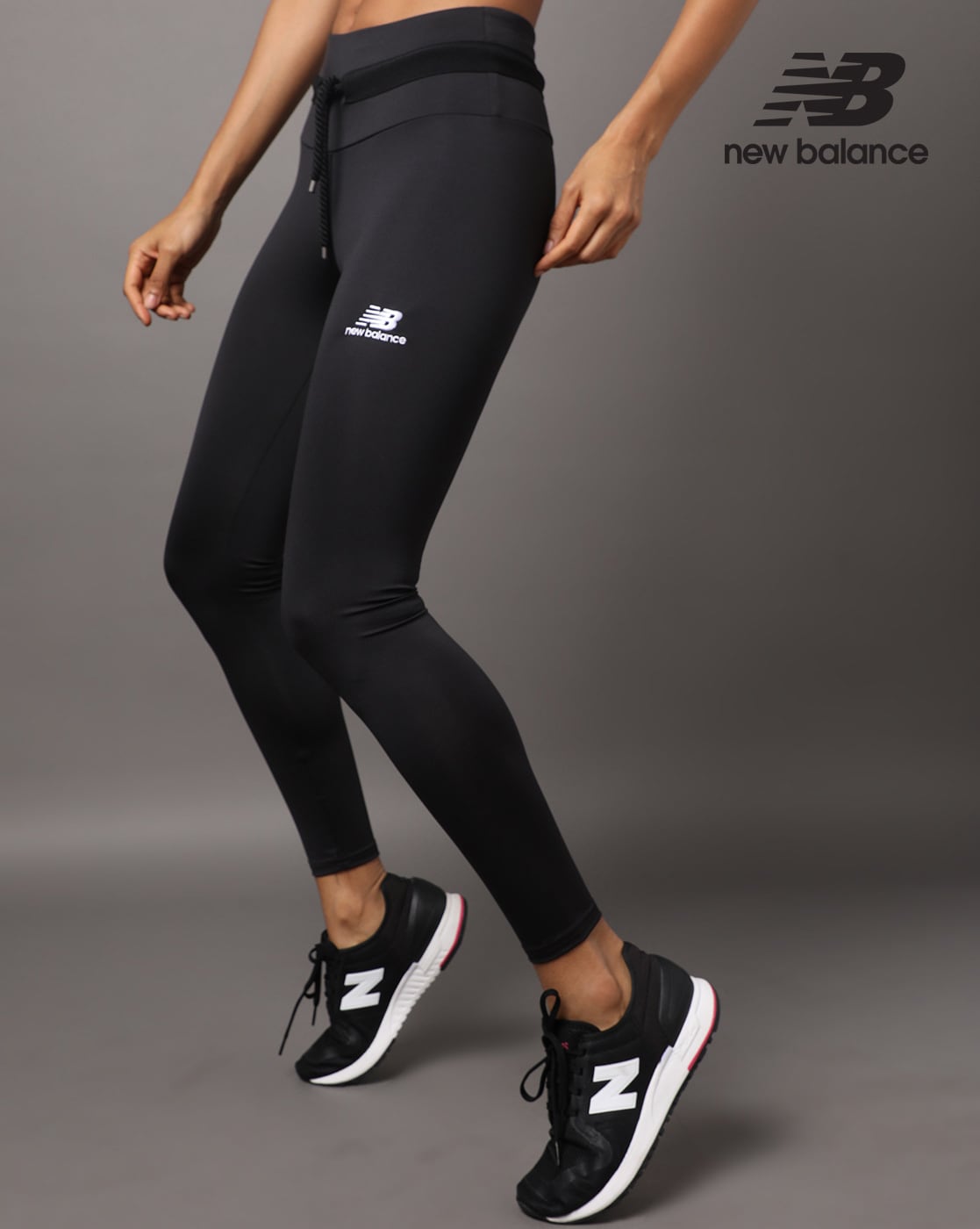 Buy New Balance Nb Athletics Logo Legging, Black, X-Small at