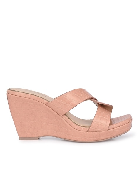 Pink wedges best sale closed toe