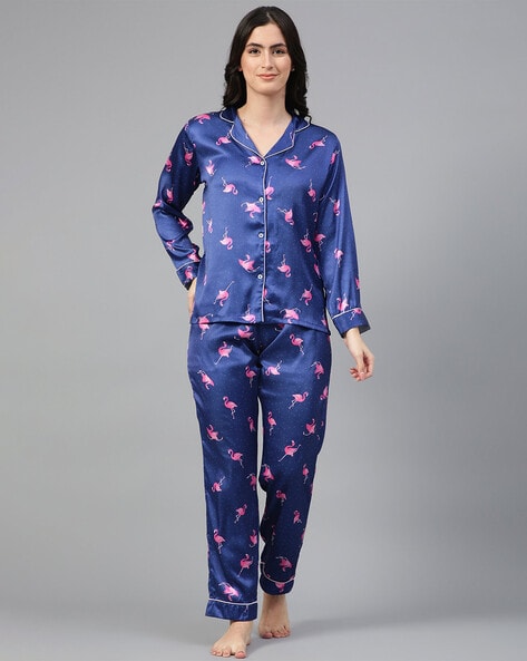 Buy Navy Blue Night LoungeWearSets for Women by KOTTY Online