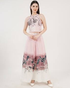 sonnesta Floral Print Top & Skirt Set-picture-37