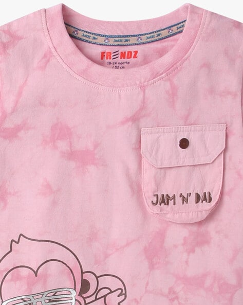 Kids Pink Printed T-Shirt