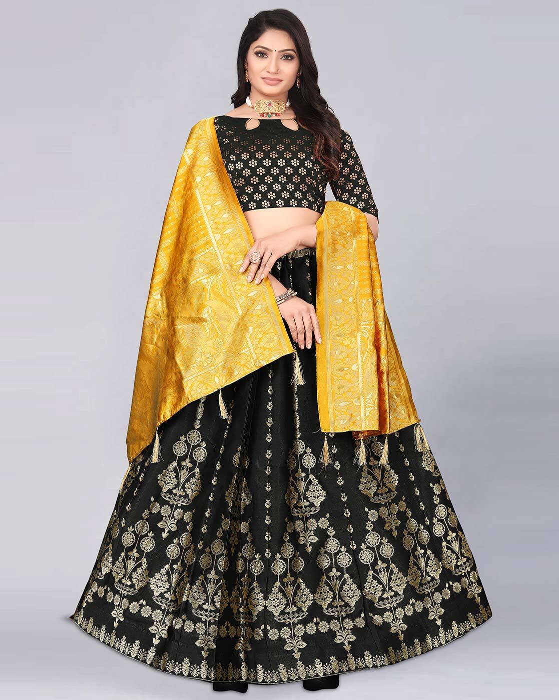 Black And Golden Color Designer Lehenga Choli For Casual Party Wear at  8000.00 INR in Gurugram | Agt Fashion