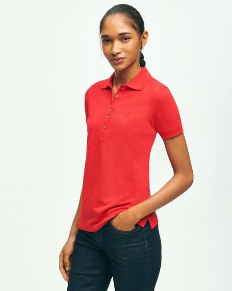 Brooks Brothers Women's Pima Cotton Polo Shirts Buy Red