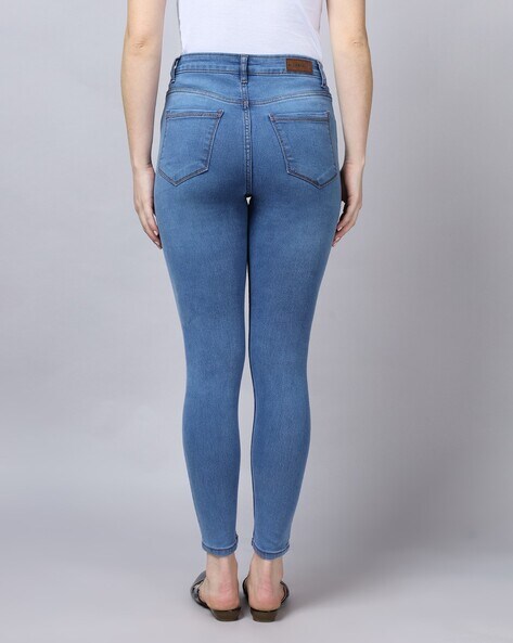 Light-Wash Skinny Fit Mid-Rise Jeans
