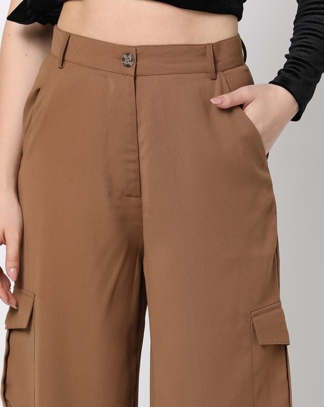 Chocolate Brown Velvet flatfront Women Trousers  Sumissura