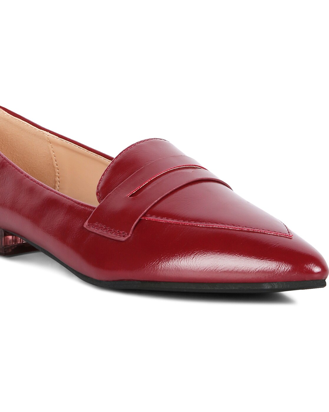 Red sales pointed loafers