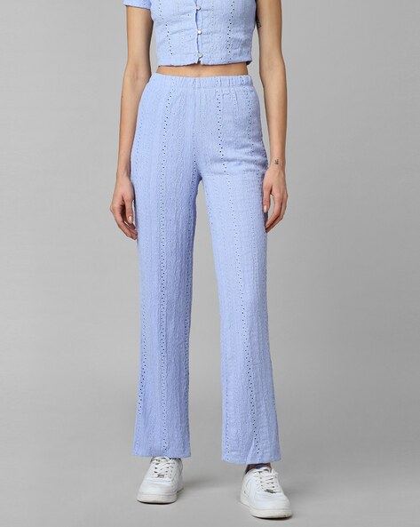 Crinkle Wide Leg Trousers - Trousers - Damart.co.uk