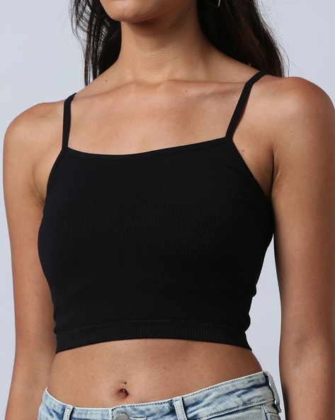 Cotton Black Short Crop Camisole, Size: One Size,Free Size at Rs 350/piece  in Mumbai