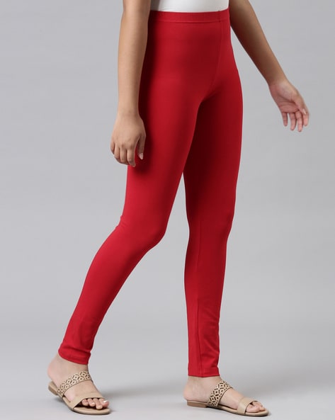 Buy Red Leggings for Girls by GO COLORS Online