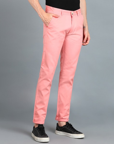 Dobell Light Pink Linen Slim Fit Trousers | Dobell