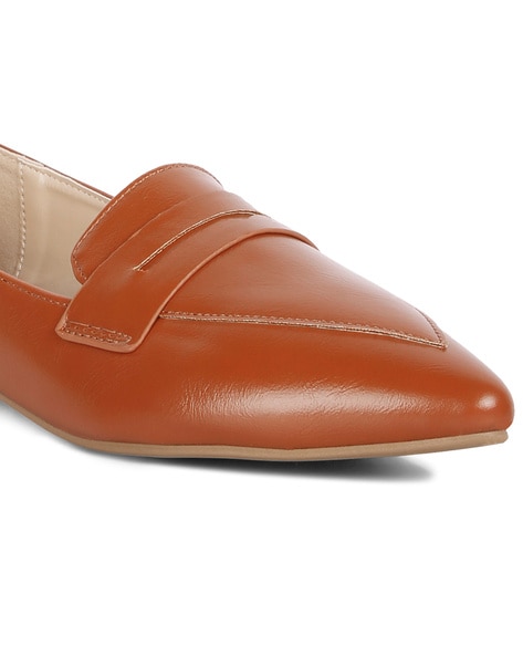 Tan pointed toe on sale loafers