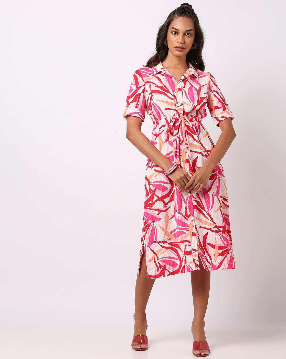 Whistles palm store print shirt dress