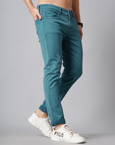 Teal green hot sale jeans