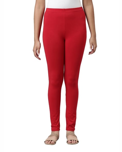 Buy online Red Cotton Leggings from Capris & Leggings for Women by Tag 7  for ₹579 at 68% off | 2024 Limeroad.com