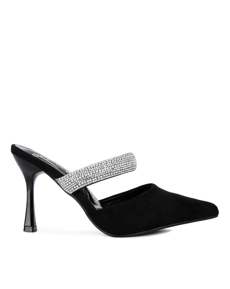 Black discount stiletto mules