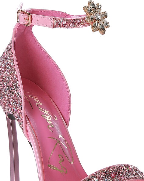 Shiny High Heel Shoes with Rhinestones Stock Image - Image of rhinestones,  pink: 50601173