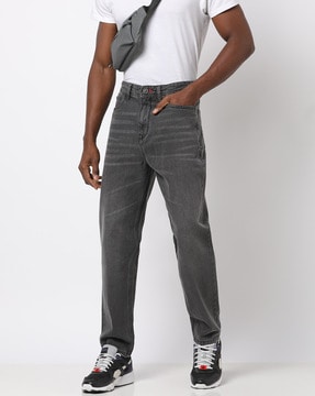 STRAIGHT FIT JEANS - Gray