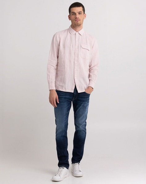 Buy Quartz Linen  Casual White Linen Shirt for Men Online