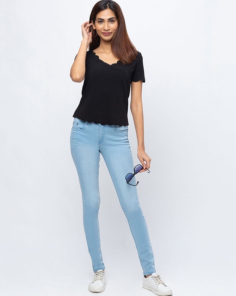 Buy Ice Blue Jeans & Jeggings for Women by ZOLA Online