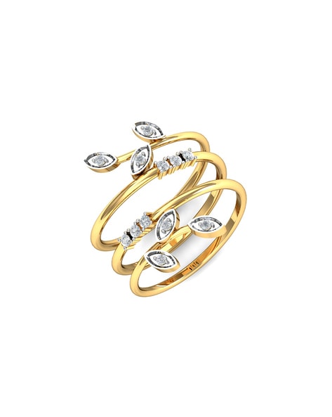 Spiral Paved Heart Ring - Gold – Treats Studios