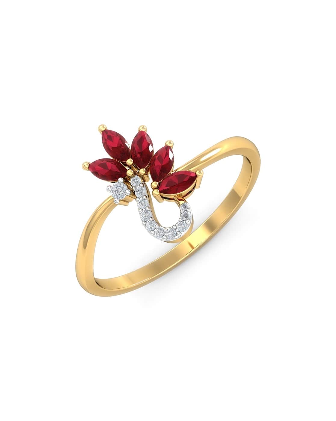 Buy Yellow Gold Rings for Women by KuberBox Online