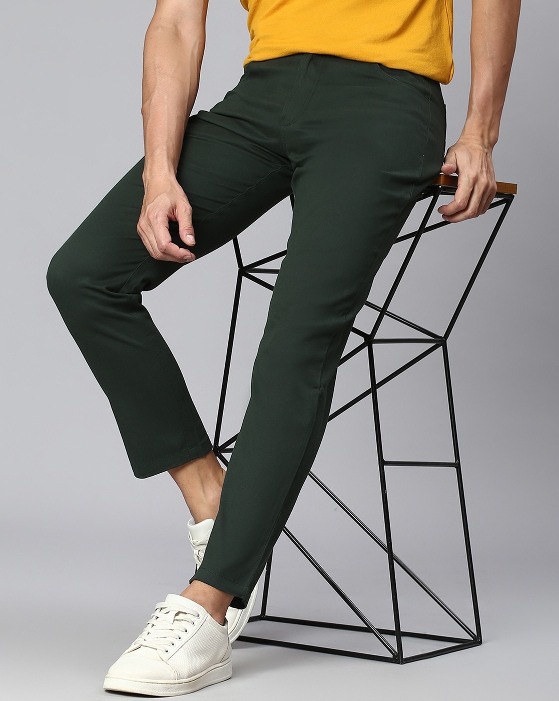 WROGN Regular Fit Men Dark Green Trousers - Buy WROGN Regular Fit Men Dark  Green Trousers Online at Best Prices in India | Flipkart.com
