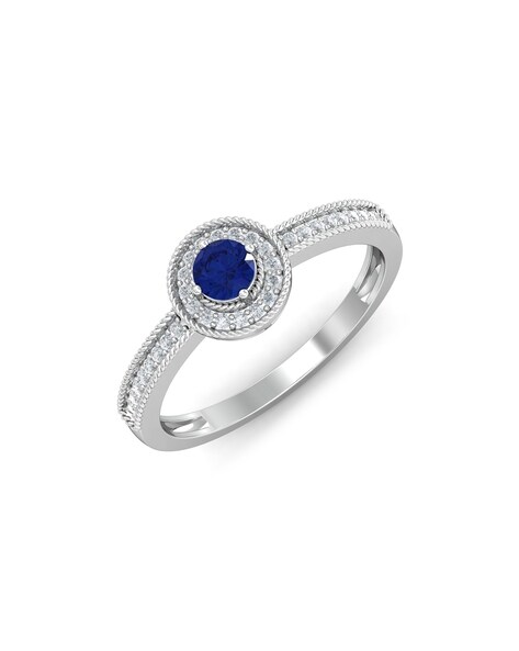 Tsavorite Garnet & Blue Sapphire Ring in 14kt White Gold | Burton's –  Burton's Gems and Opals