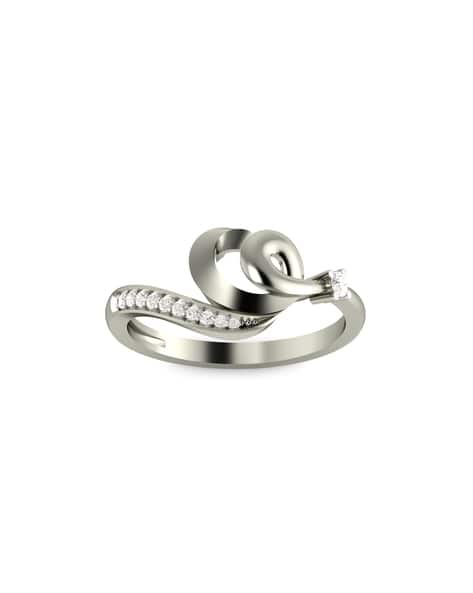 White Gold Diamond Spiral Drool Ring
