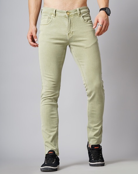 Mens Cotton Green Jeans, 100% Cotton With 1% Elastane For Stretch