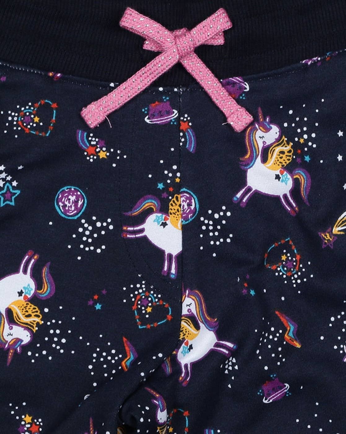 Unicorn Print Straight Track Pants