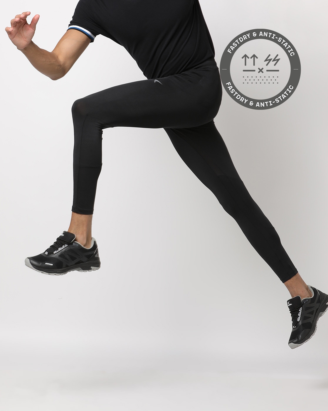 Hybrid Compression Tights with Logo Print